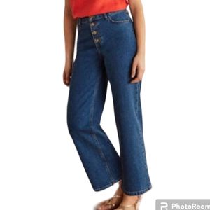 Boden Women's Plus Size Horn Button Wide Leg Crop Jeans - 16/18